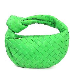 Bottega Veneta Jodie Leather Handbag Green Gold
